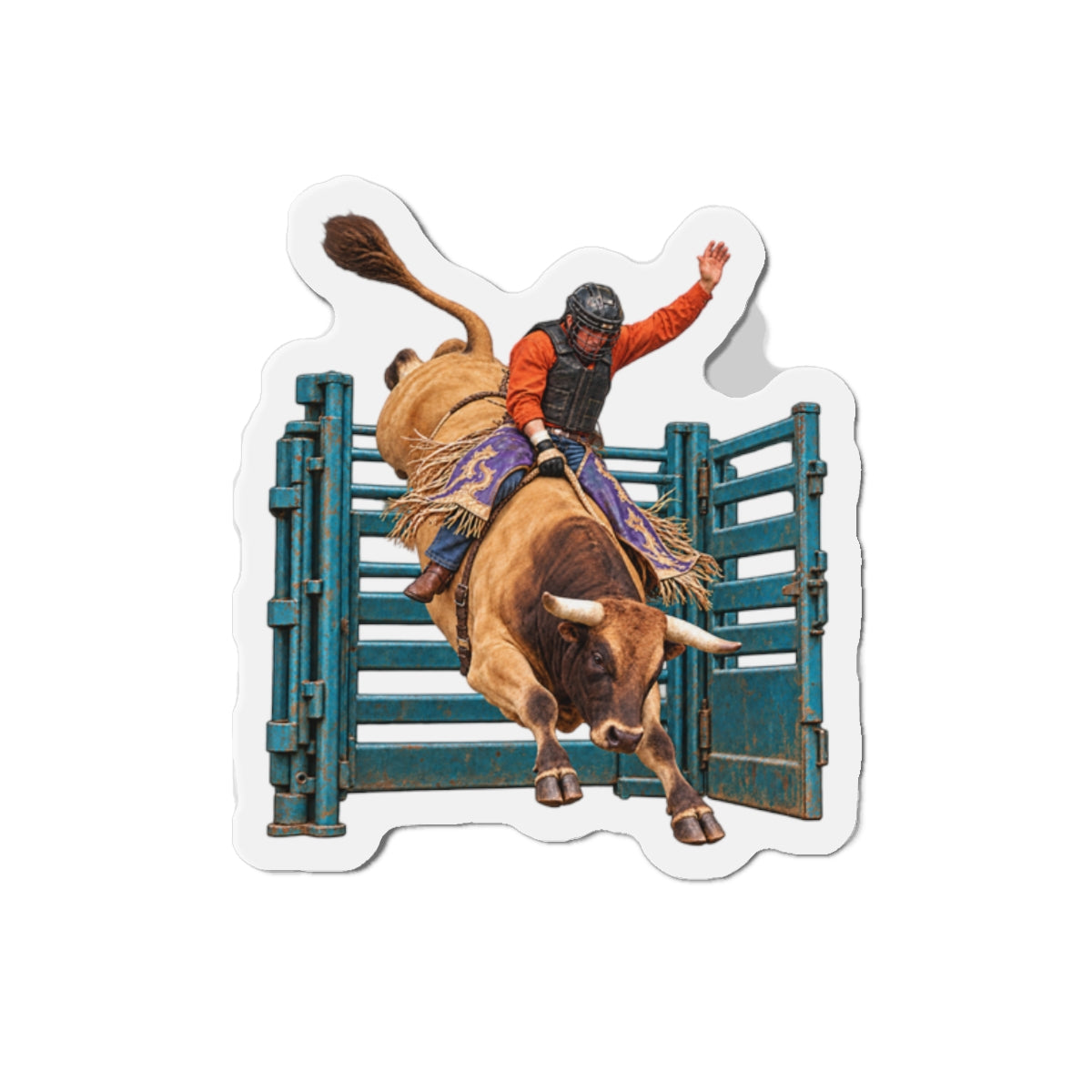 Die-Cut Magnets — Cowboys - Bull Rider - Out of the Chute - without Text - 3D Transparent