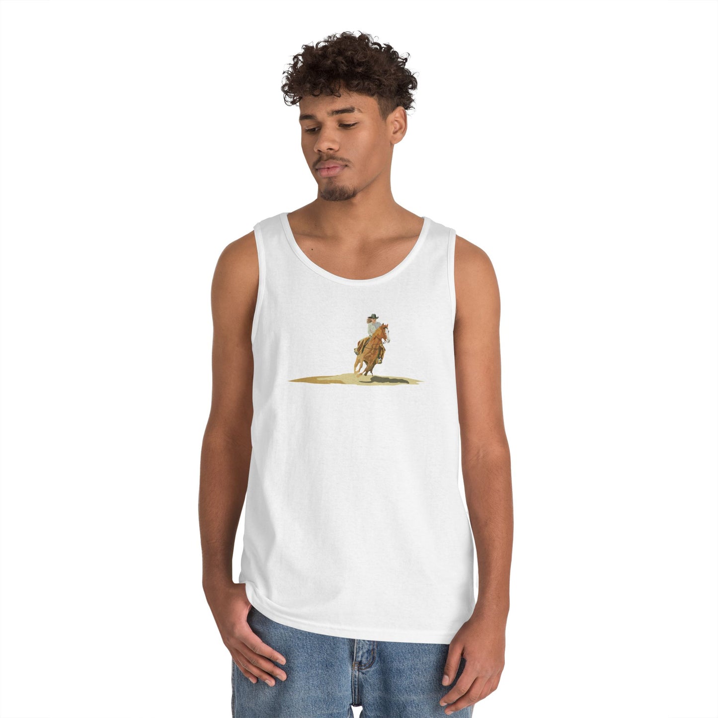 Unisex Heavy Cotton Tank Top - Rodeo - Cow Girl