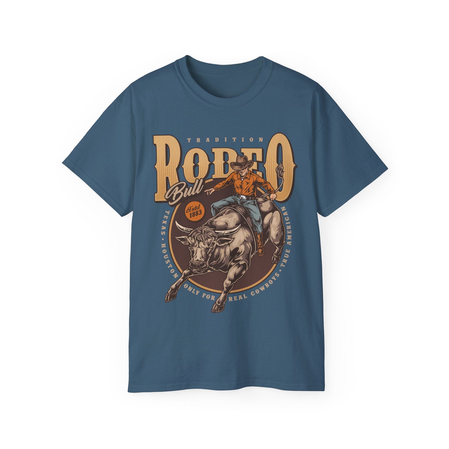 Unisex Ultra Cotton Tee - Tradition Rodeo Bull - Real Cowboys