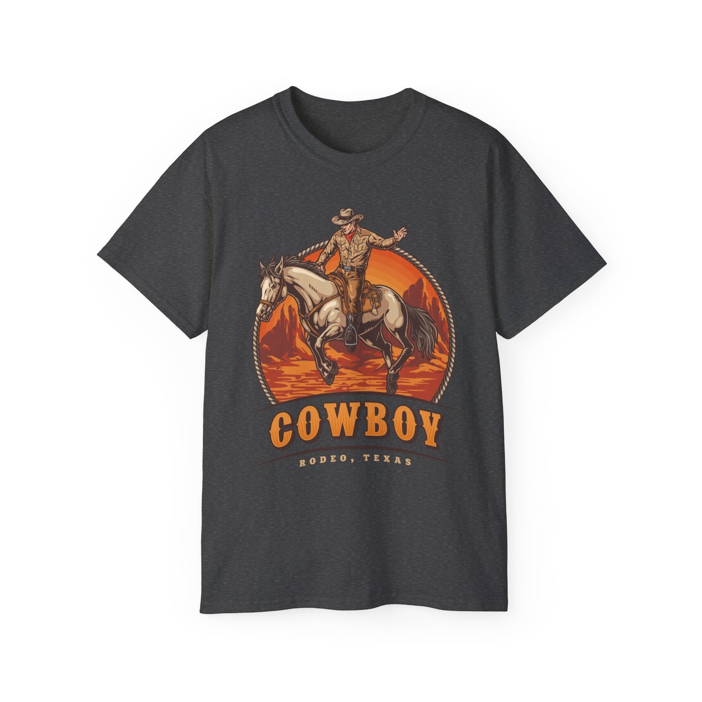 Western Rodeo Cowboy Tee - Fun Casual Shirt for Rodeo Fans, Gift for Country Lovers, Festival Outfit, Everyday Wear, Rodeo Apparel - Rodeo Cowboy - Texas