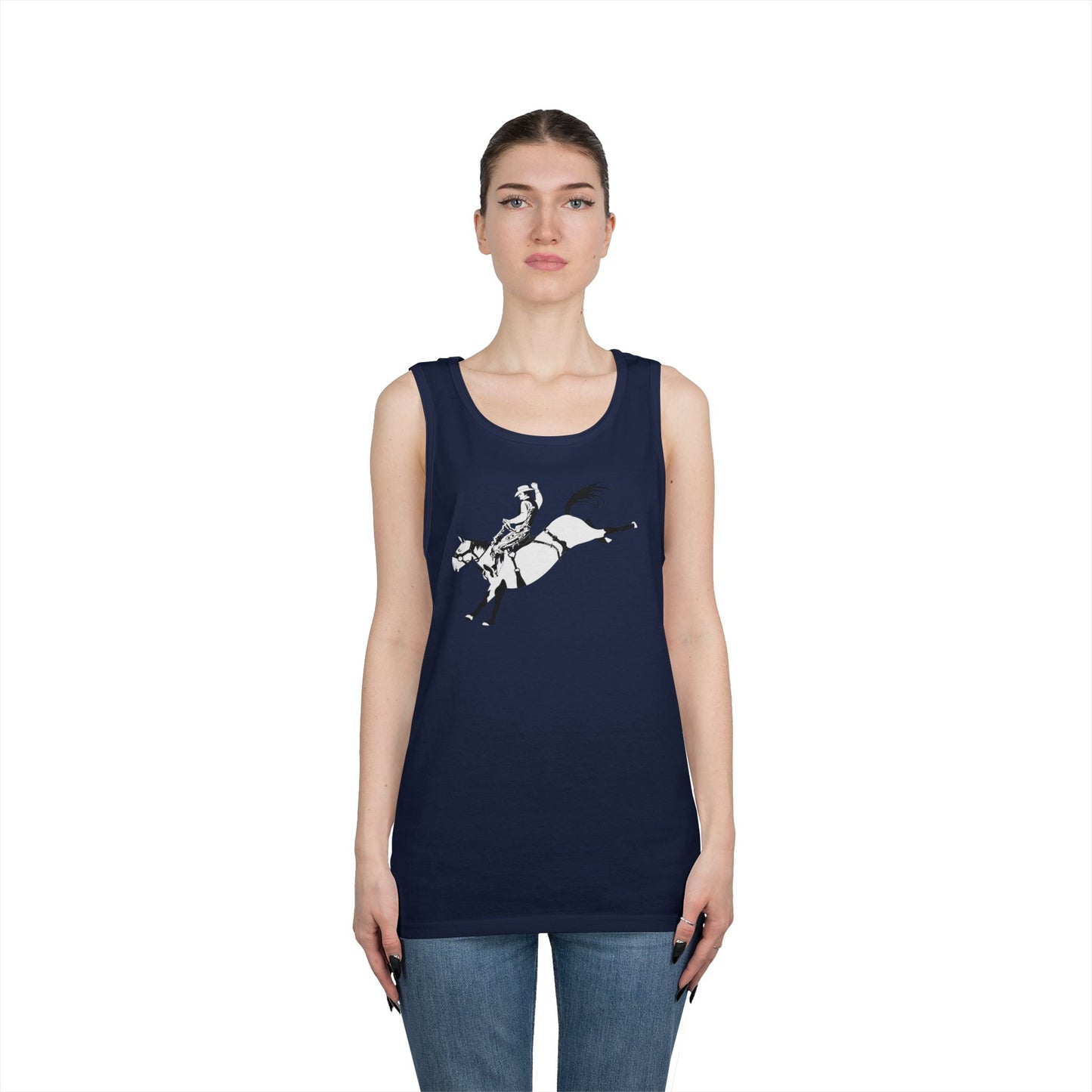 Unisex Heavy Cotton Tank Top - Cowboy - Bronco Buster - BW