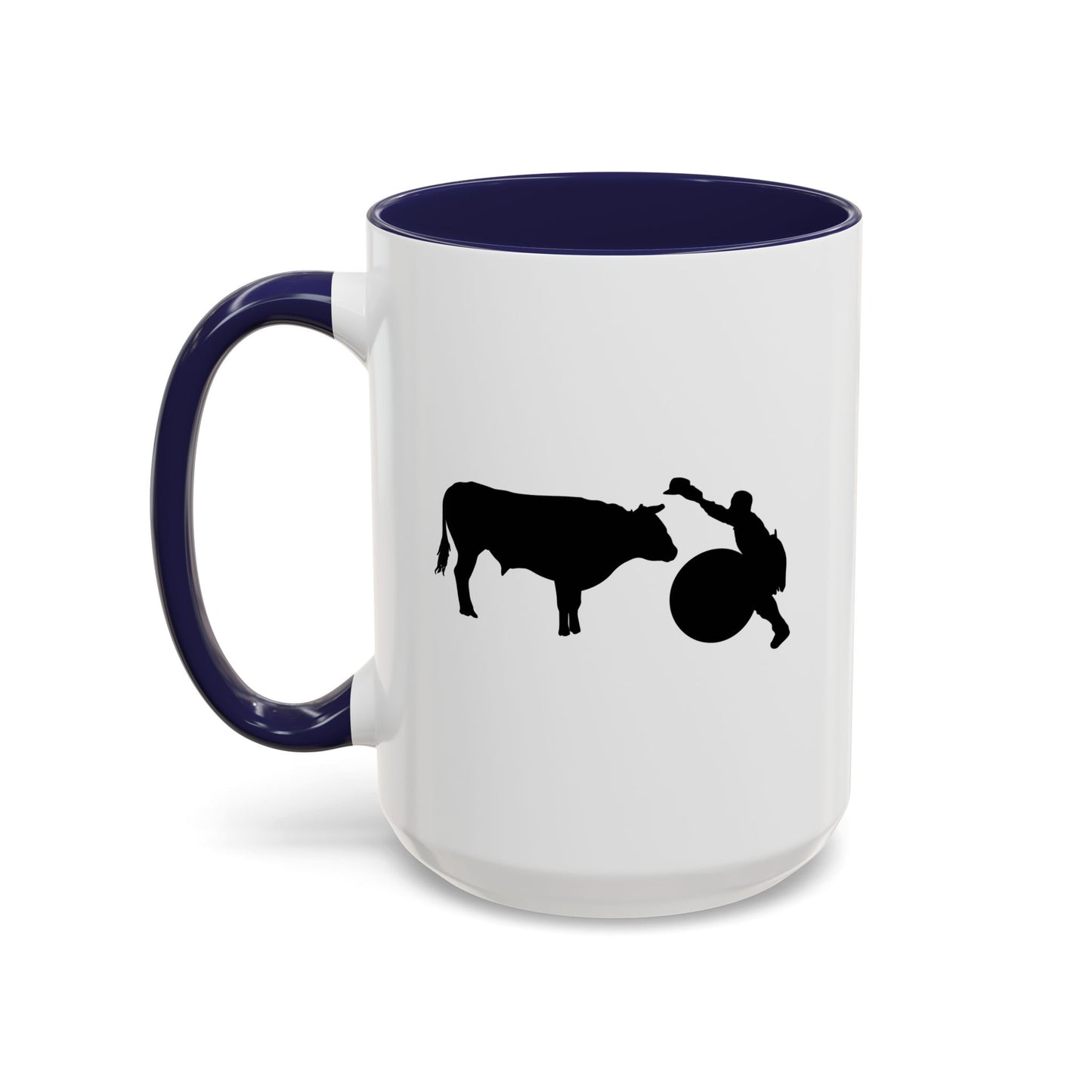 Accent Coffee Mug (11, 15oz) - Clown and Bull - Silhouette - V2
