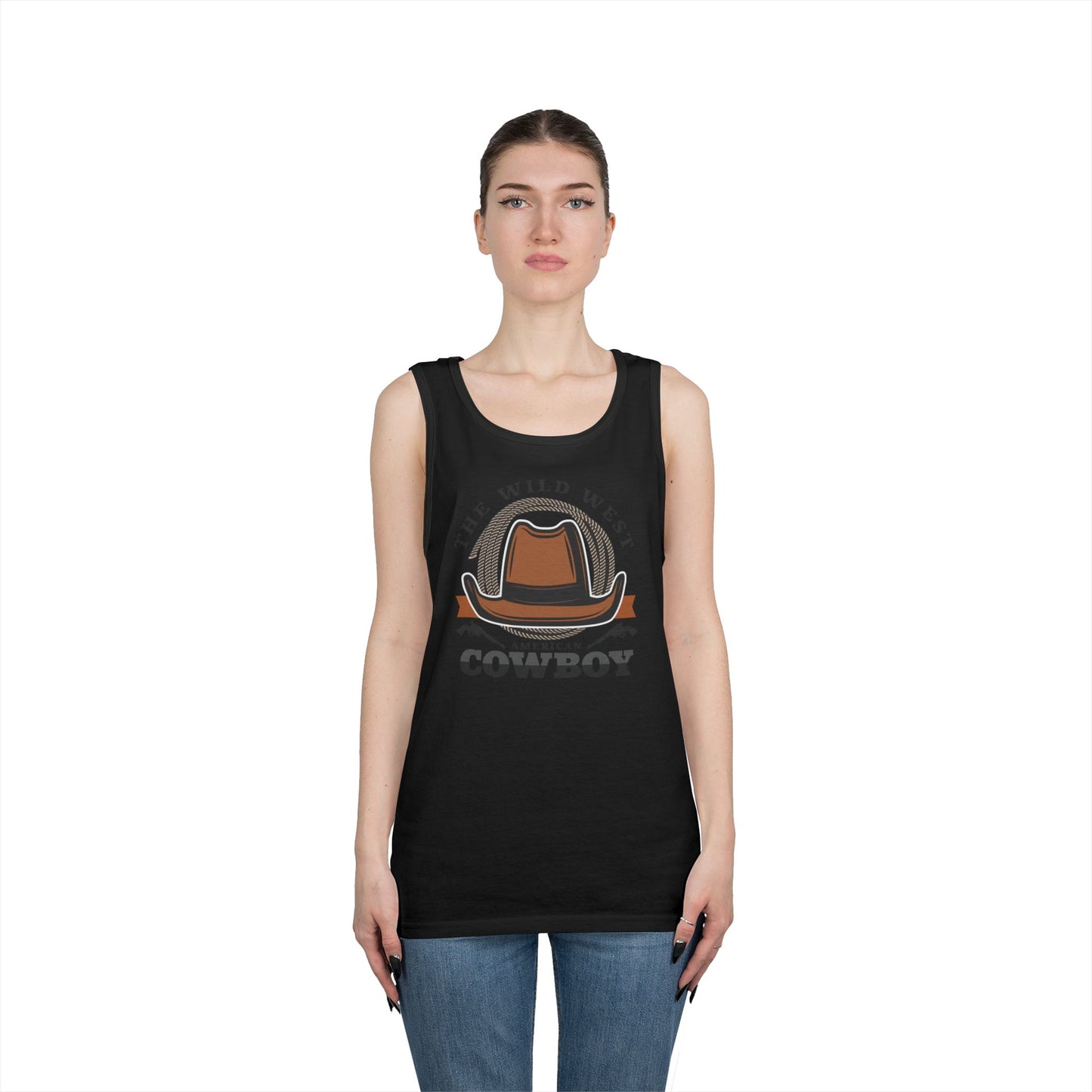 Unisex Heavy Cotton Tank Top - The Wild West - American Cowboy