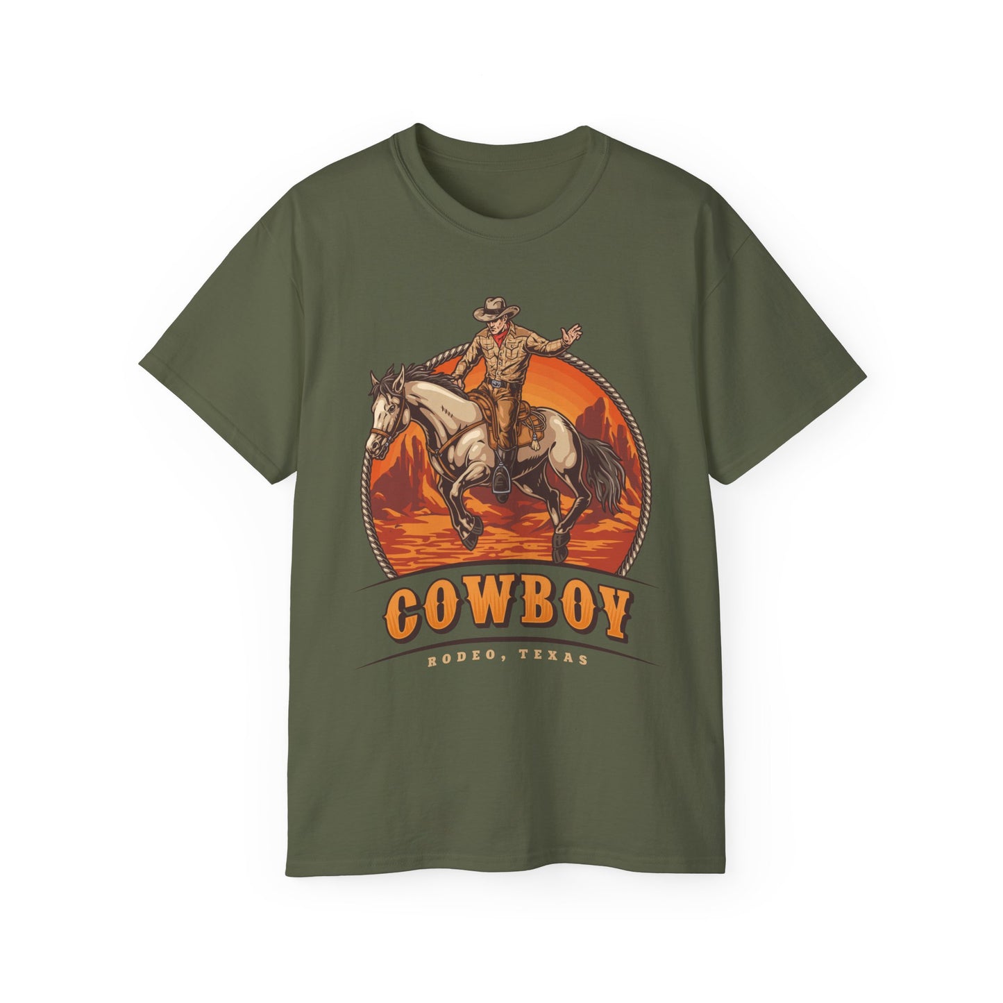 Western Rodeo Cowboy Tee - Fun Casual Shirt for Rodeo Fans, Gift for Country Lovers, Festival Outfit, Everyday Wear, Rodeo Apparel - Rodeo Cowboy - Texas
