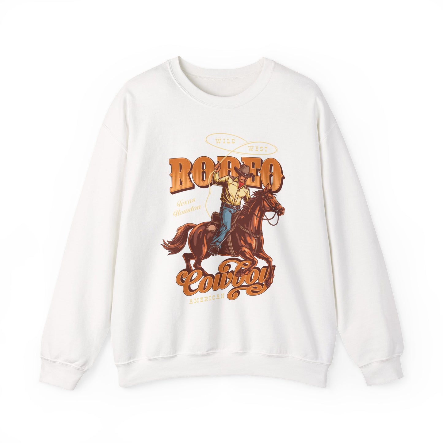 Crewneck Sweatshirt - Wild West - Houston, Texas - American Rodeo Cowboy