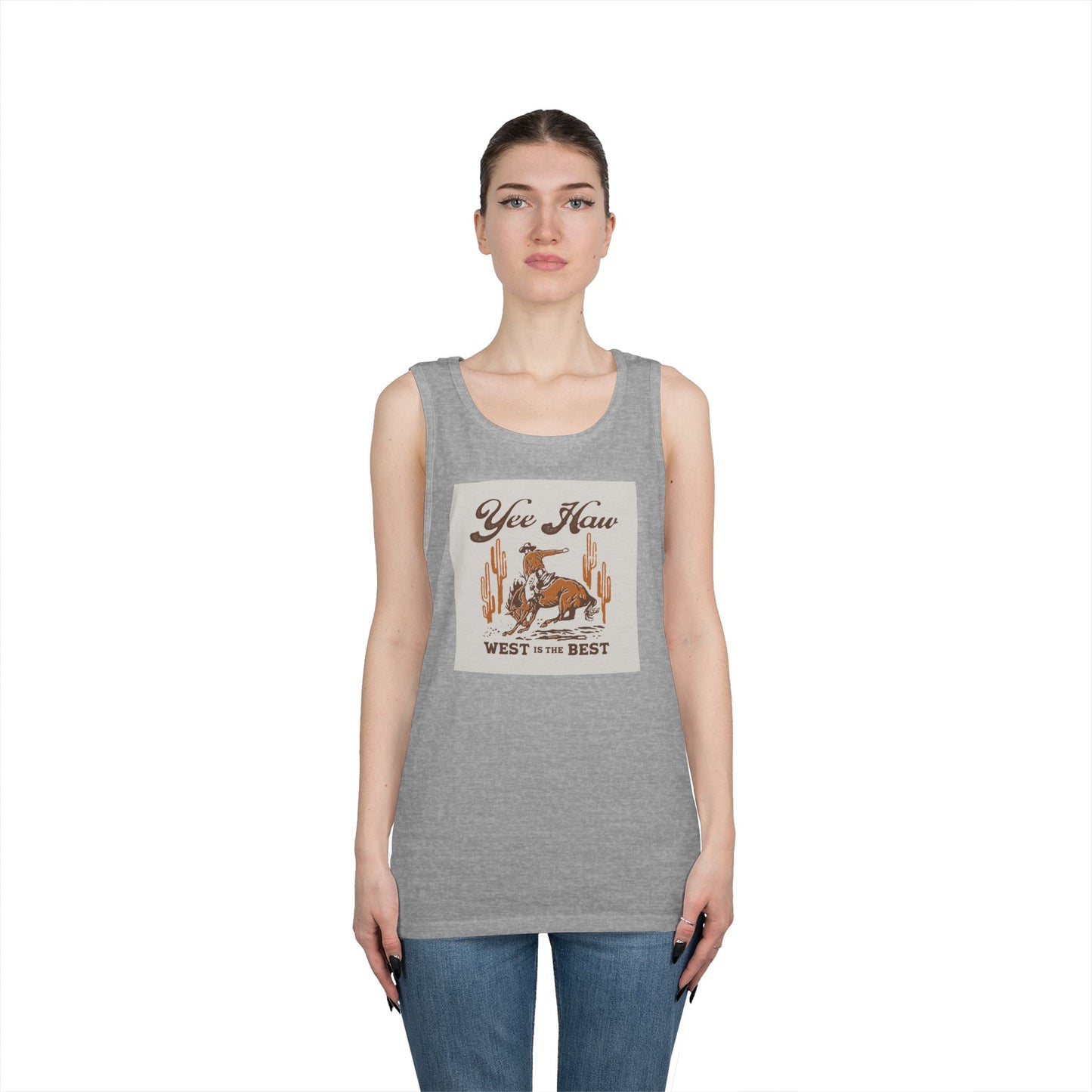 Unisex Heavy Cotton Tank Top - Wild West Cowboy - Yee Haw