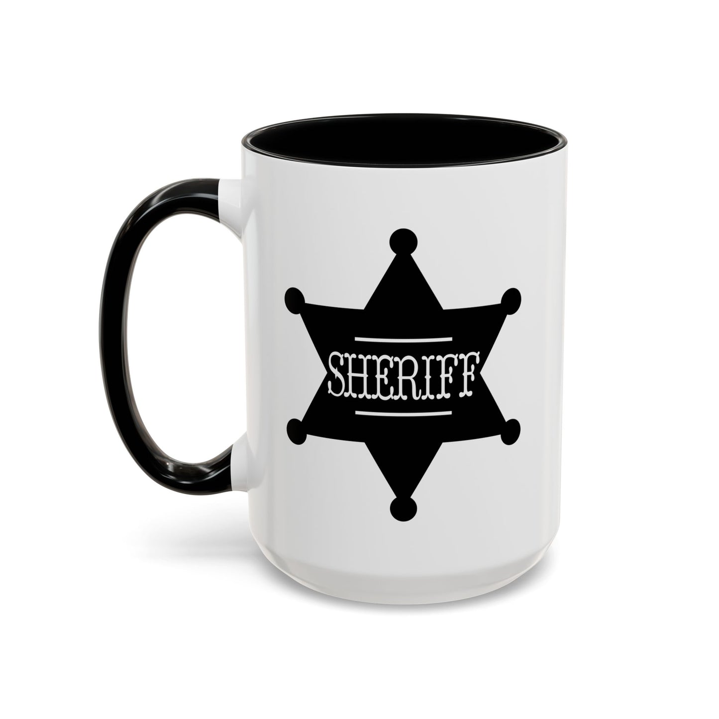 Accent Coffee Mug (11, 15oz) - Sheriff Badge w Txt Sheriff X 300