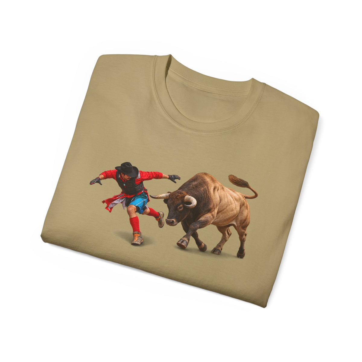 Unisex Ultra Cotton Tee - Rodeo - Bull and Clown - 3D