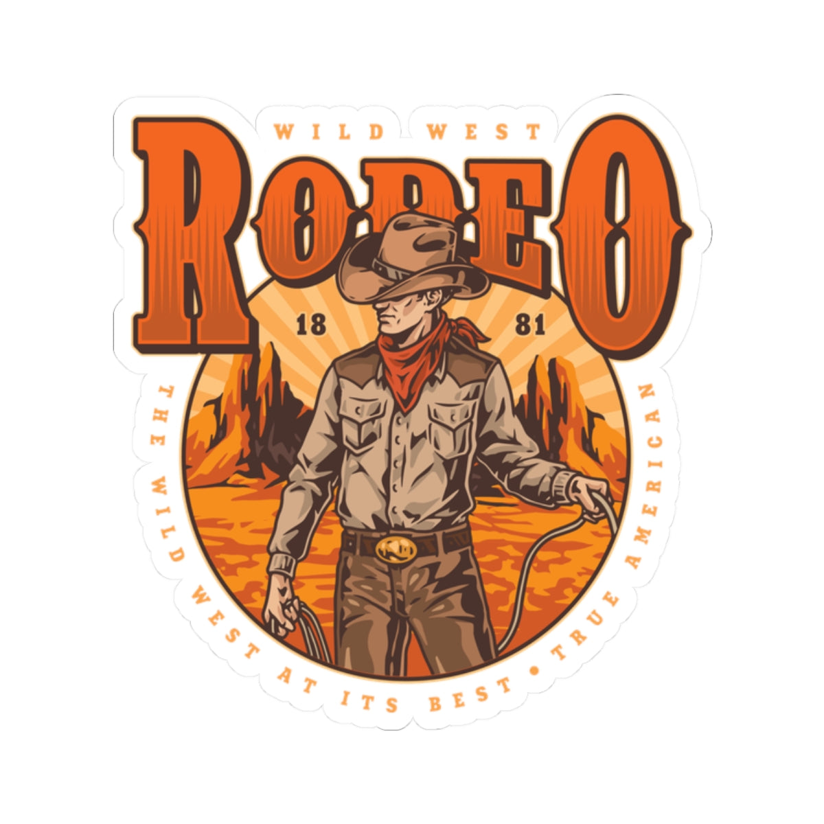 Kiss-Cut Stickers - Wild West Rodeo - True American - The Wild West At Its Best