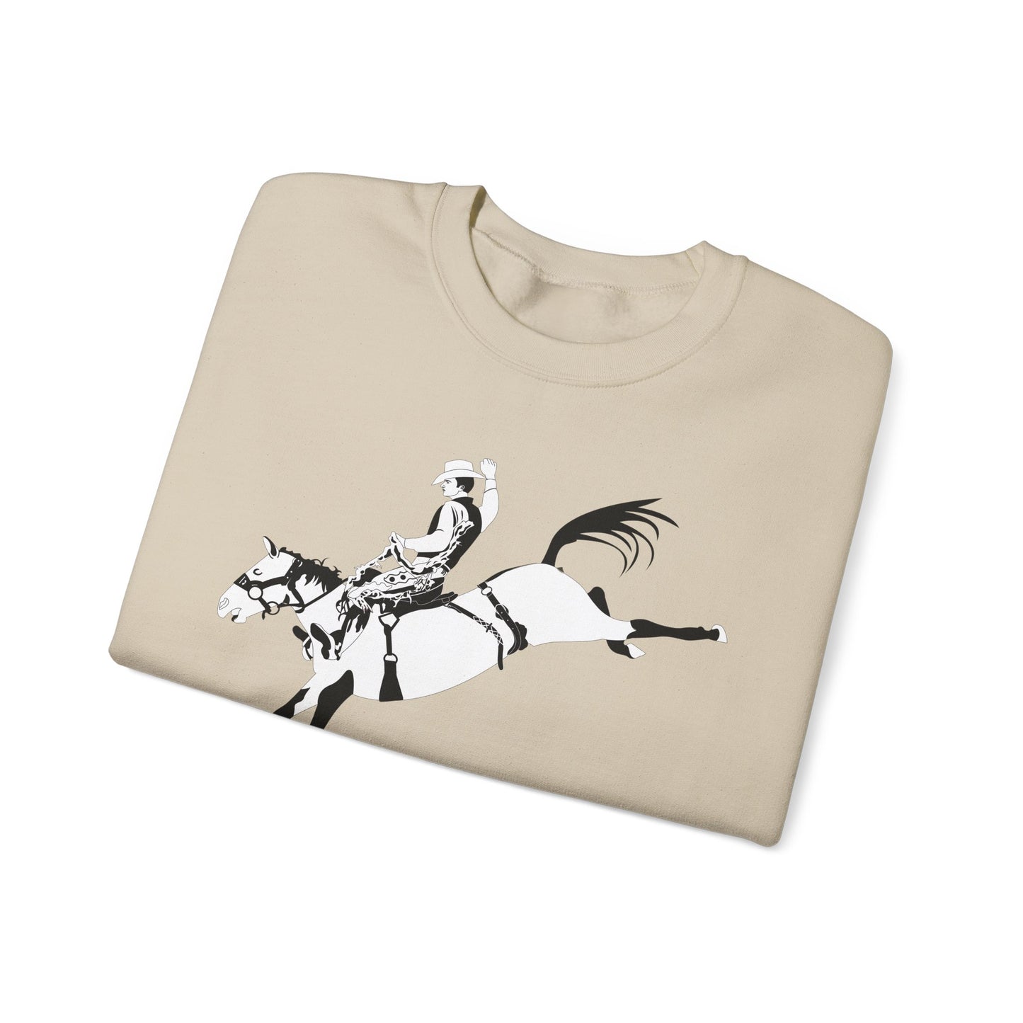 Crewneck Sweatshirt - Cowboy - Bronco Buster - BW