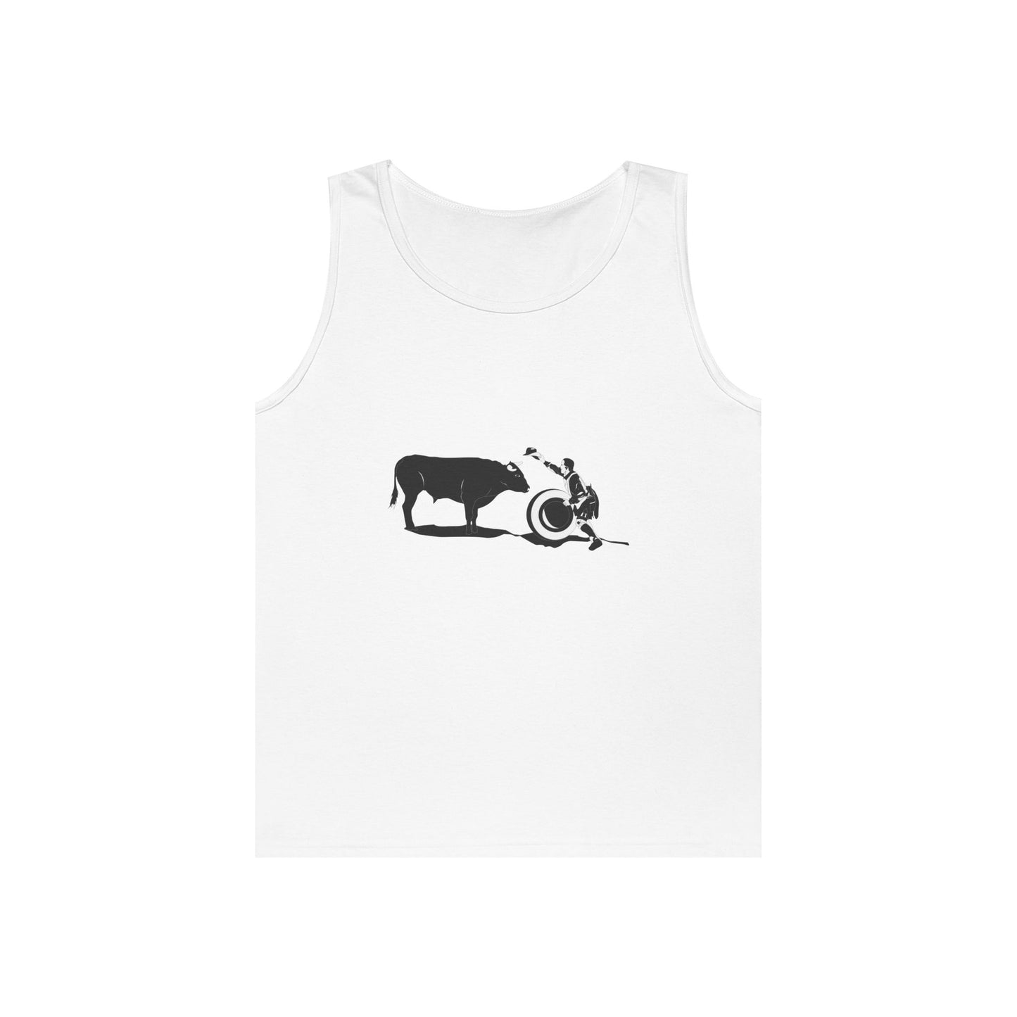 Unisex Heavy Cotton Tank Top - Clown and Bull - BW