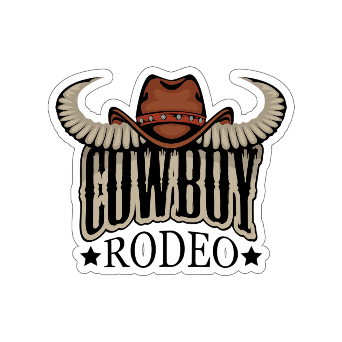 Die-cut stickers - Cowboy Rodeo - Horn