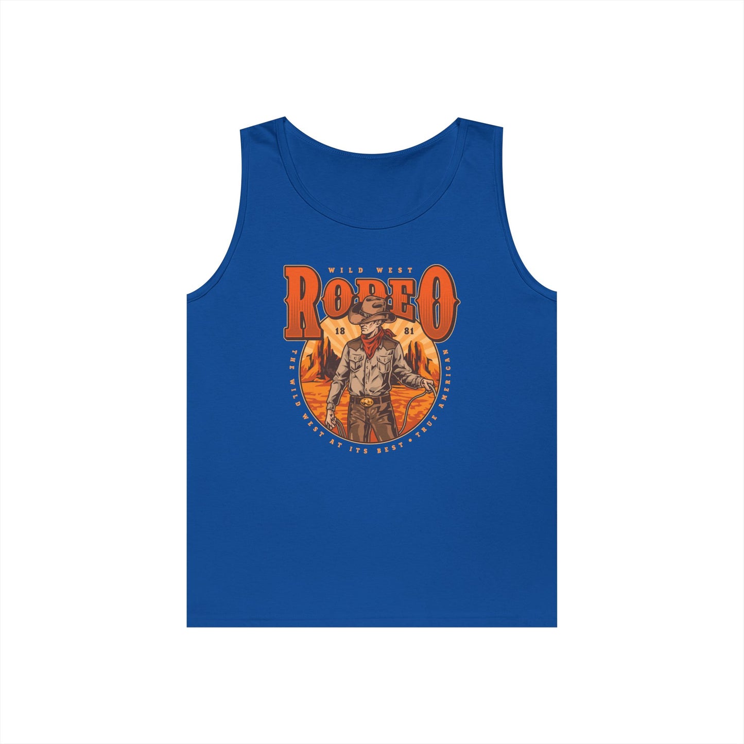 Unisex Heavy Cotton Tank Top - Wild West Rodeo - True American - The Wild West At Its Best