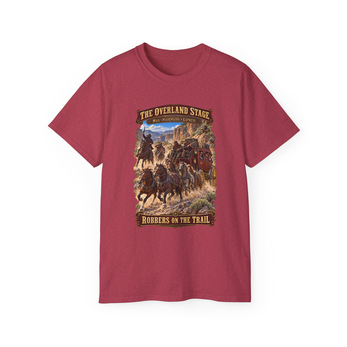 Unisex Ultra Cotton Tee - Overland Stage - Robbers on the Trail - 3D - Enhanced