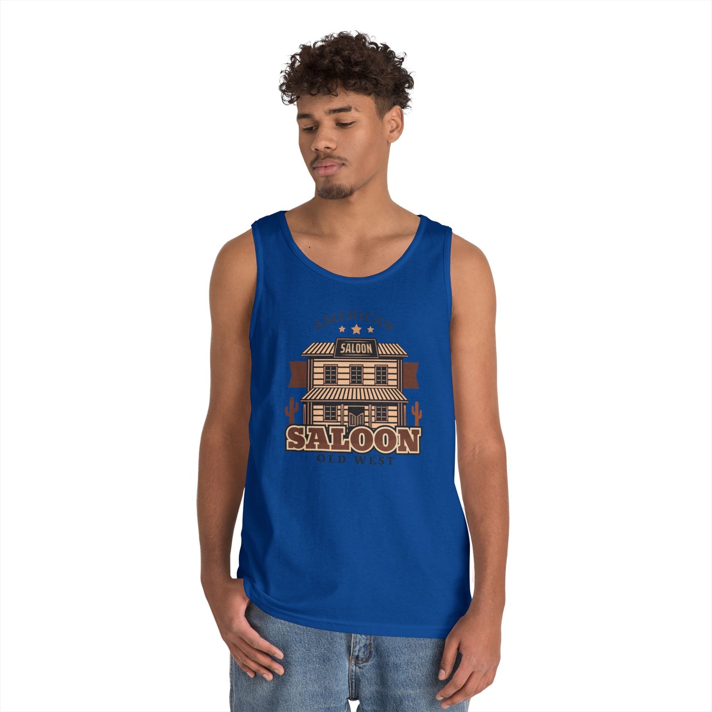 Unisex Heavy Cotton Tank Top - American Cowboy - Saloon - Wild West