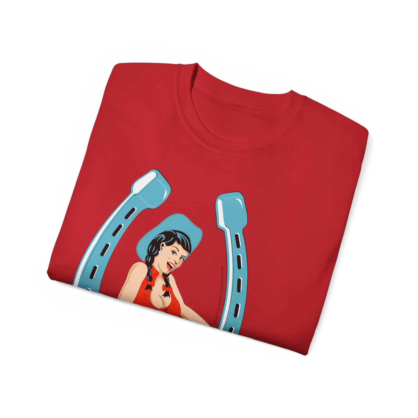 Unisex Ultra Cotton Tee - Sexy Cowgirl Luck - Lady Luck