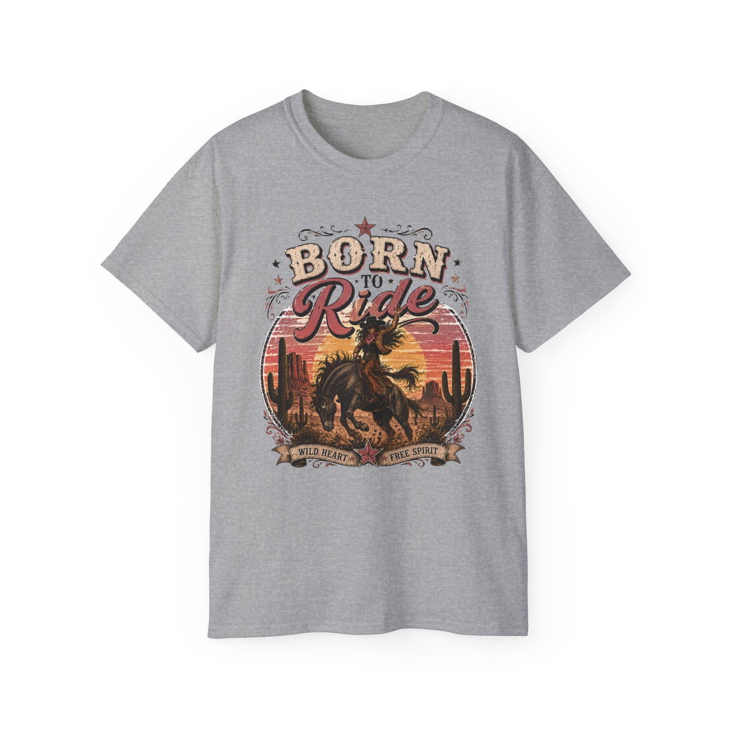 T-Shirt - Born to ride in the wild west