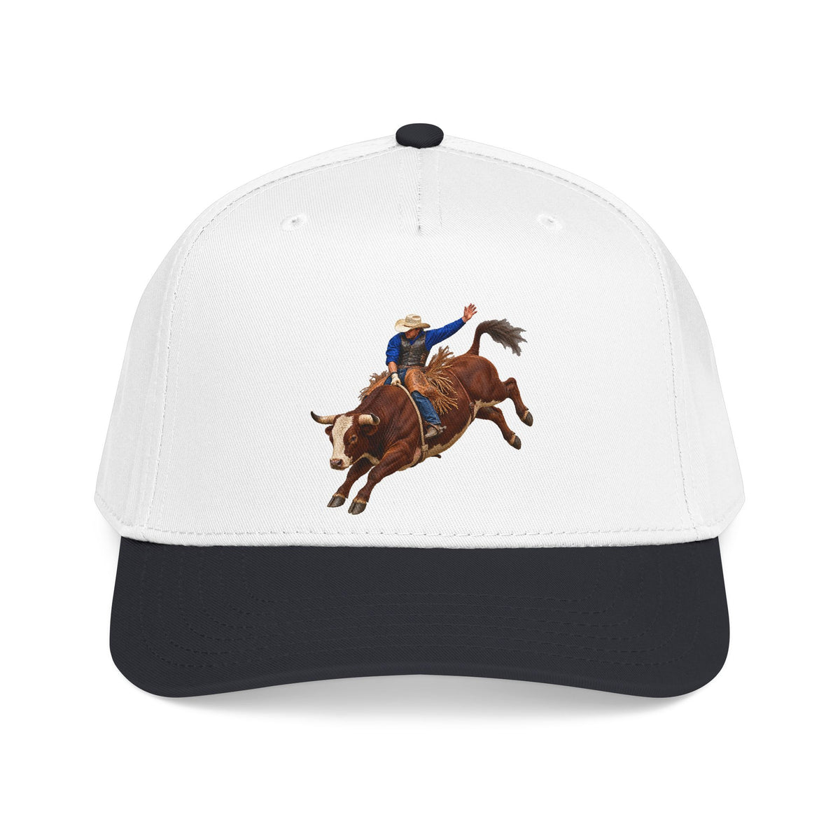 Mid Profile Baseball Cap — Cowboys - Bull Rider - Mid Ride - without Text - 3D Transparent
