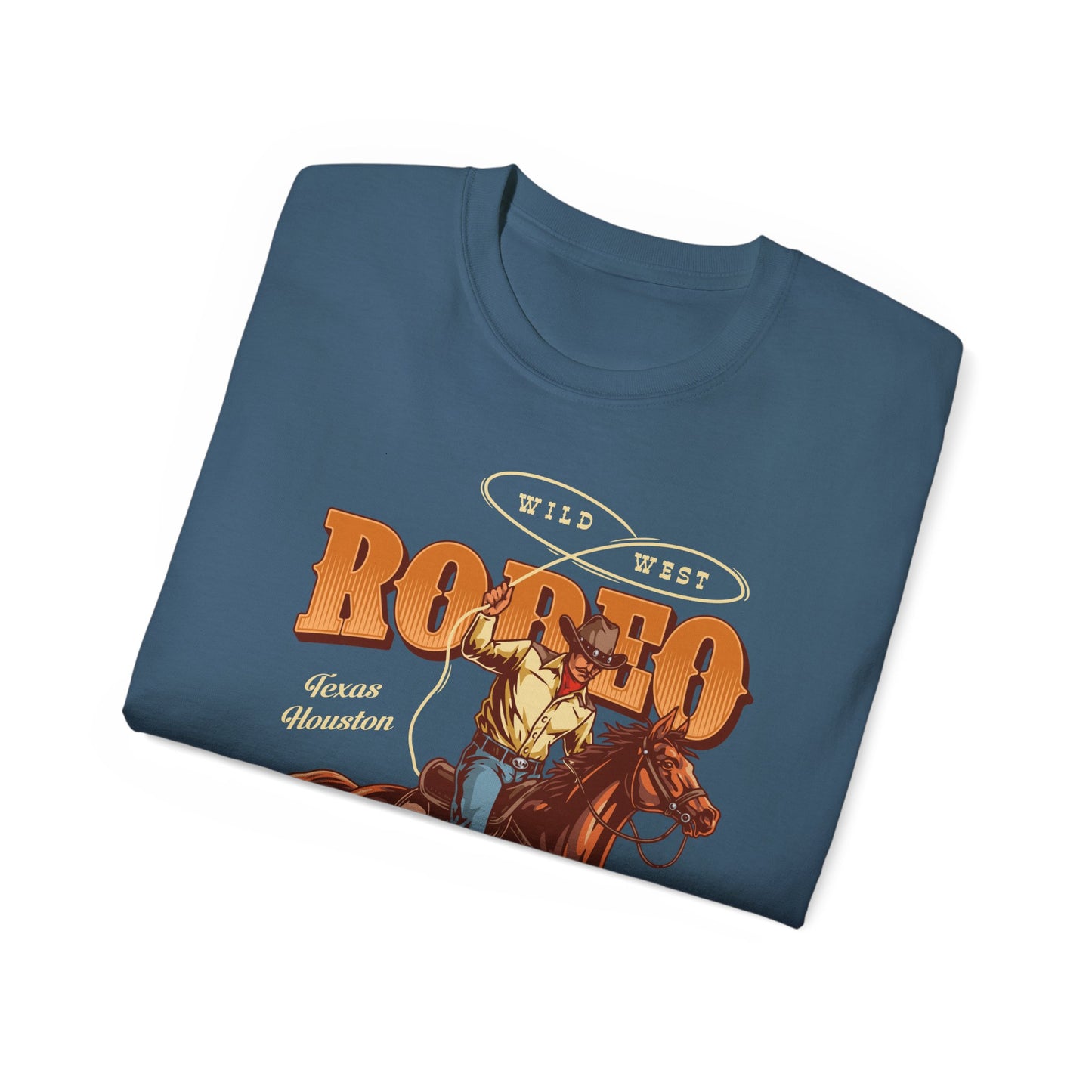 Unisex Ultra Cotton Tee - Wild West - Houston, Texas - American Rodeo Cowboy