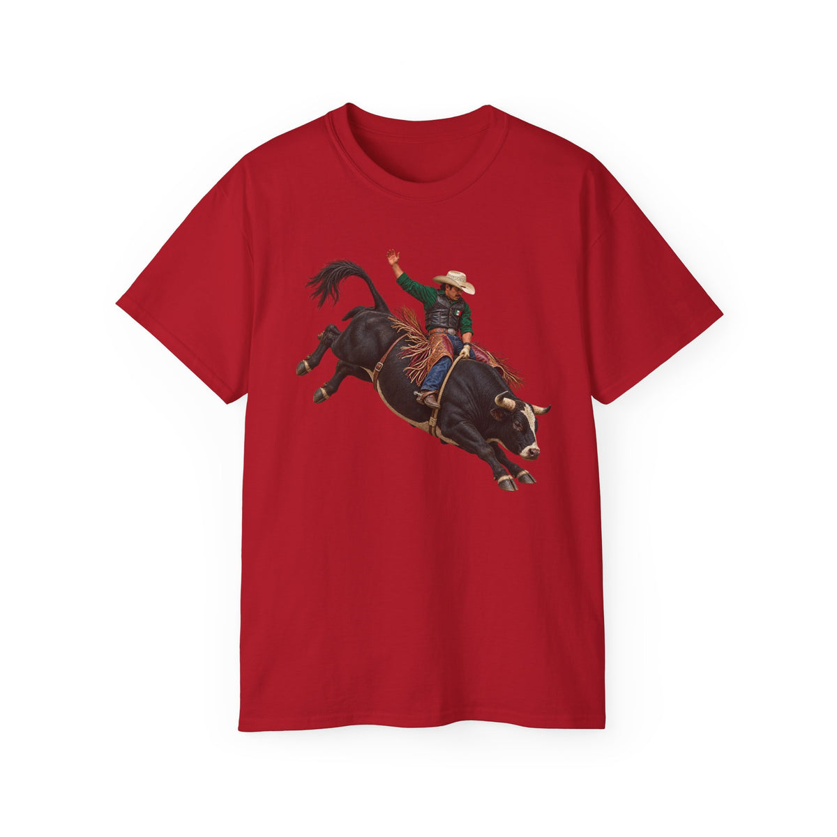 Unisex Ultra Cotton Tee - Cowboys - Bull Rider - Latino - without Text - 3D Transparent