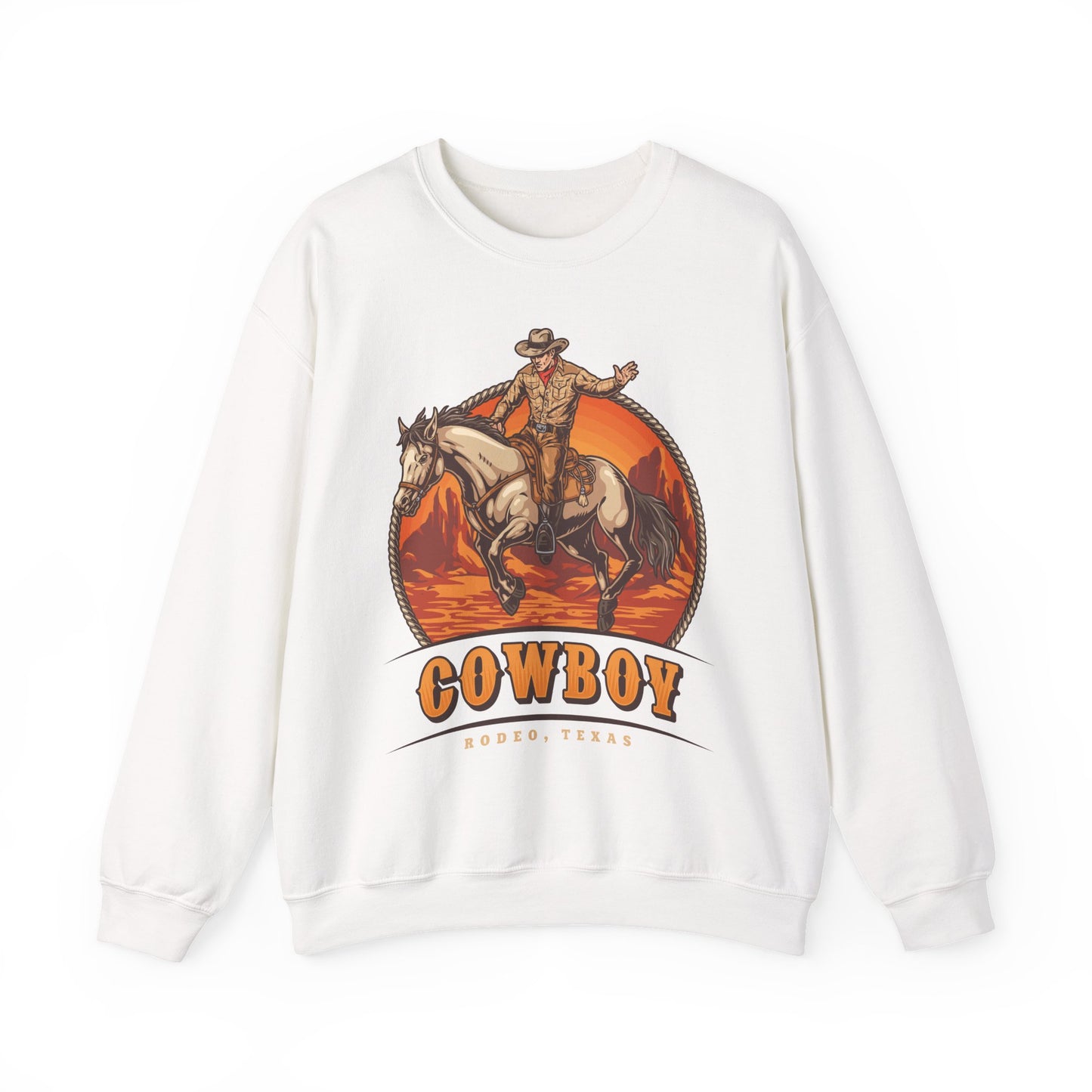 Crewneck Sweatshirt - Rodeo Cowboy - Texas
