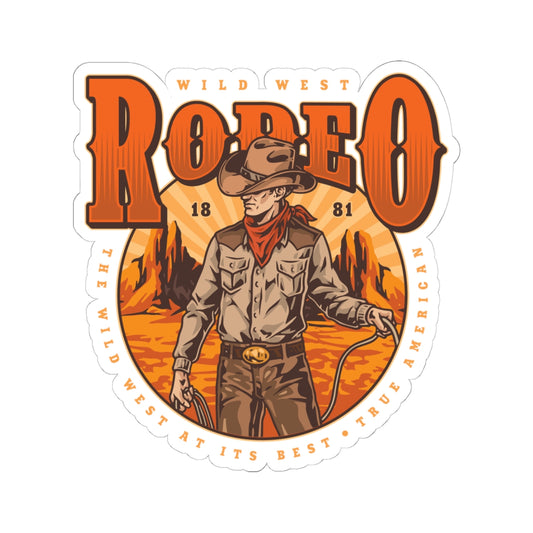 Kiss-Cut Stickers - Wild West Rodeo - True American - The Wild West At Its Best