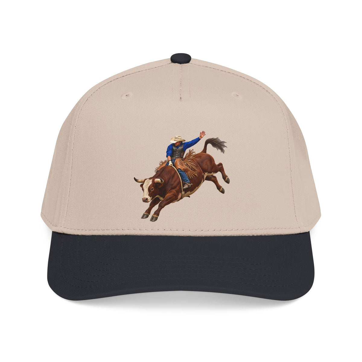 Mid Profile Baseball Cap — Cowboys - Bull Rider - Mid Ride - without Text - 3D Transparent