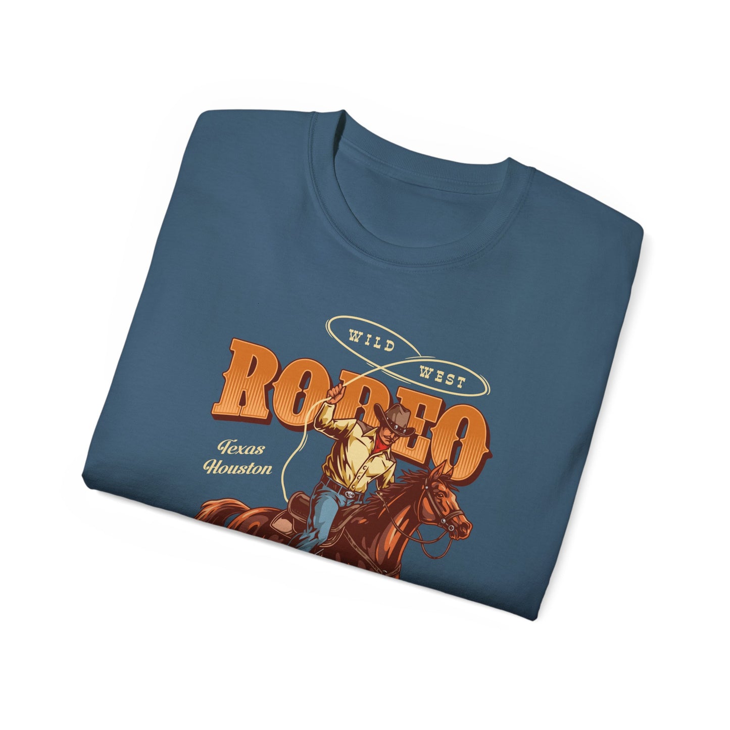 Western Rodeo Cowboy Tee - Fun Casual Shirt for Rodeo Fans, Gift for Country Lovers, Festival Outfit, Everyday Wear, Rodeo Apparel - Wild West - Houston, Texas - American Rodeo Cowboy