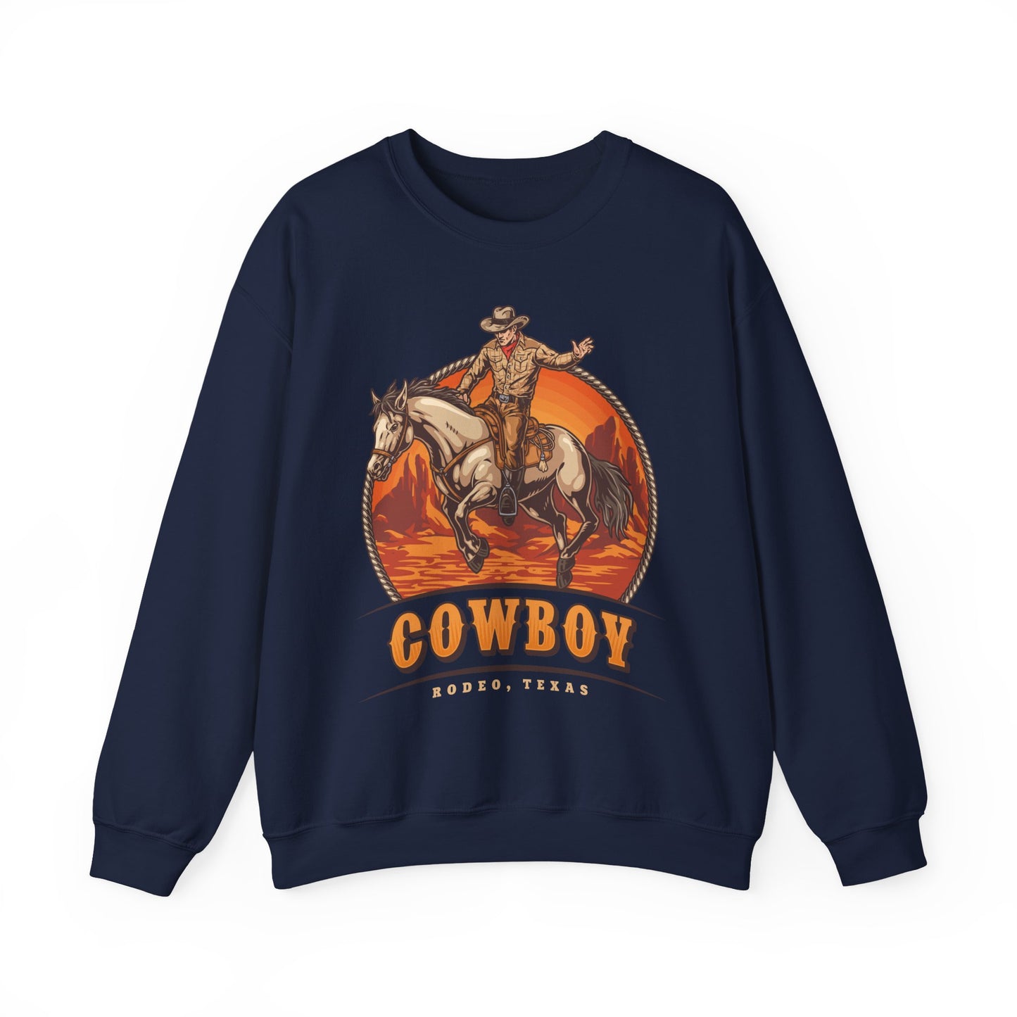 Crewneck Sweatshirt - Rodeo Cowboy - Texas