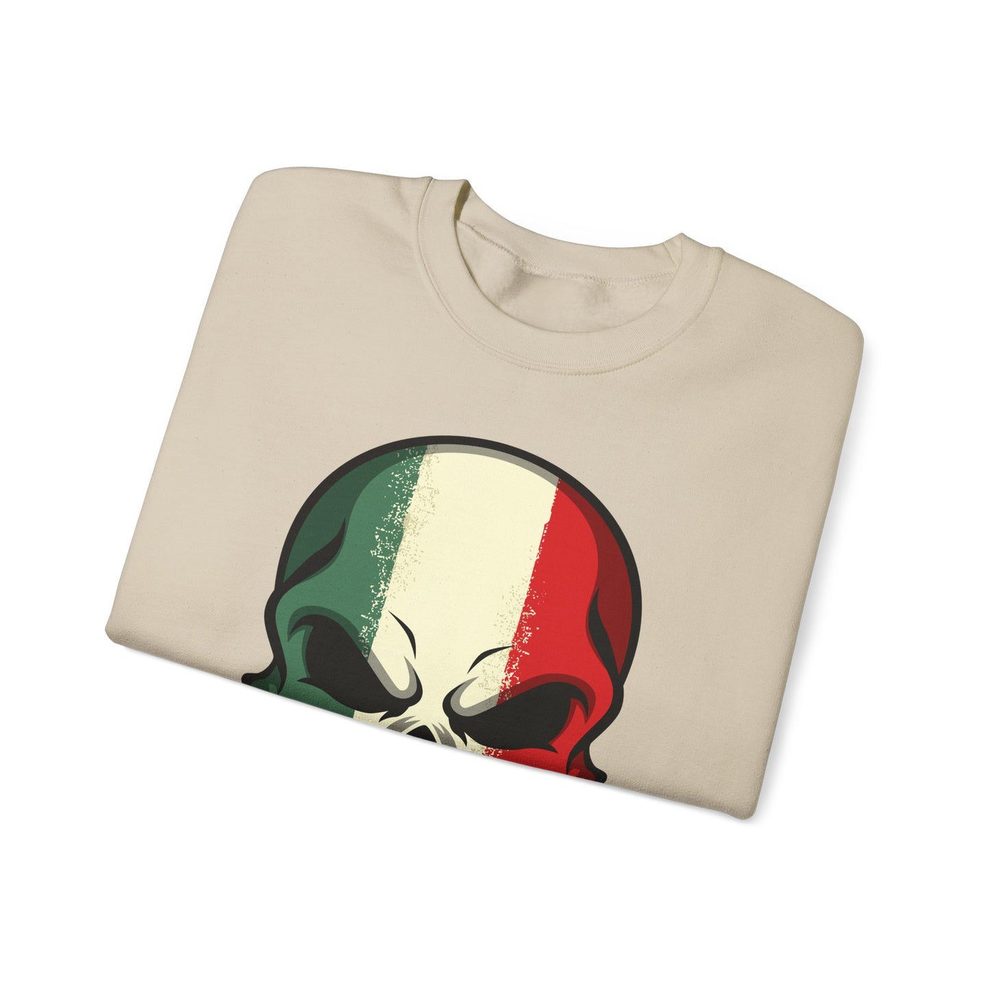 Crewneck Sweatshirt - Red White Green Skull
