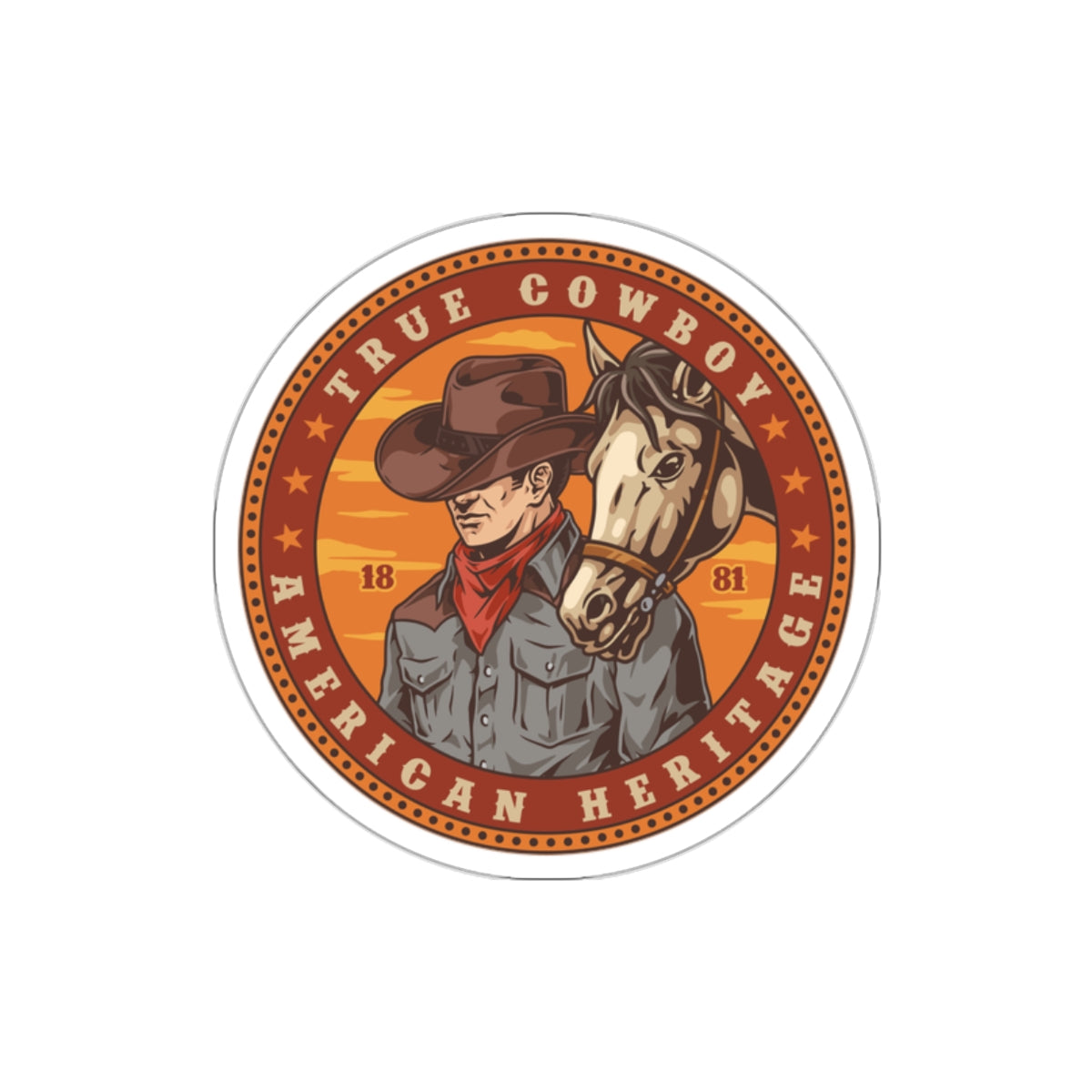 Die-cut stickers - True Cowboy - American Heritage