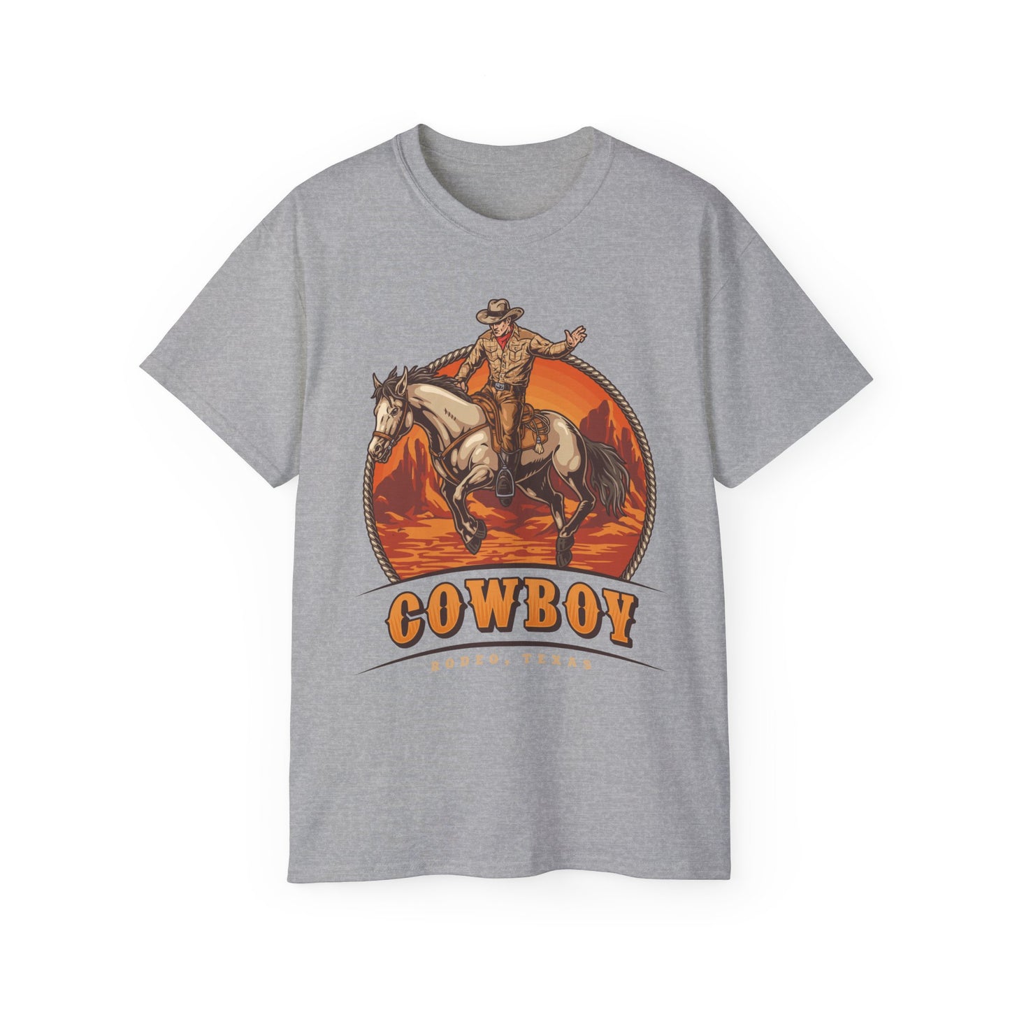 Western Rodeo Cowboy Tee - Fun Casual Shirt for Rodeo Fans, Gift for Country Lovers, Festival Outfit, Everyday Wear, Rodeo Apparel - Rodeo Cowboy - Texas