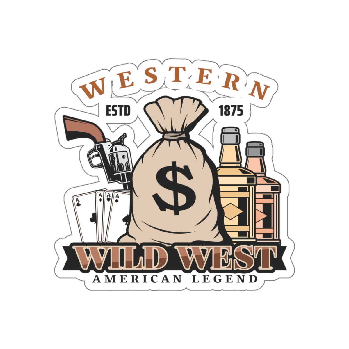 Die-cut stickers - Western - Wild West - American Legend