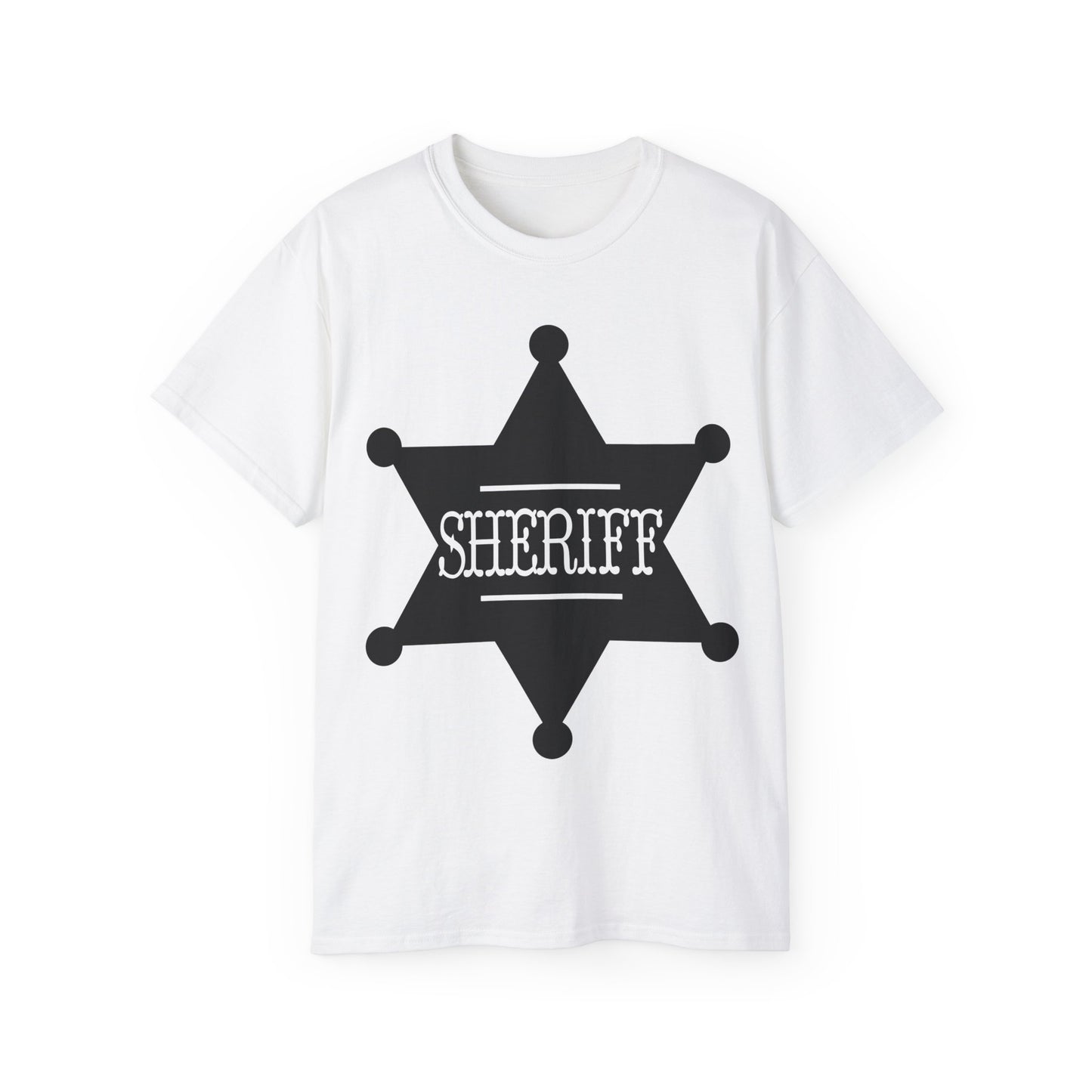 Unisex Ultra Cotton Tee - Sheriff Badge w Txt Sheriff X 300