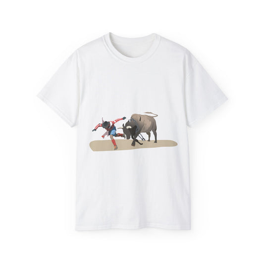 Unisex Ultra Cotton Tee - Rodeo - Bull and Clown