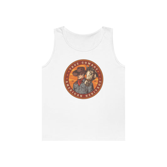 Unisex Heavy Cotton Tank Top - True Cowboy - American Heritage