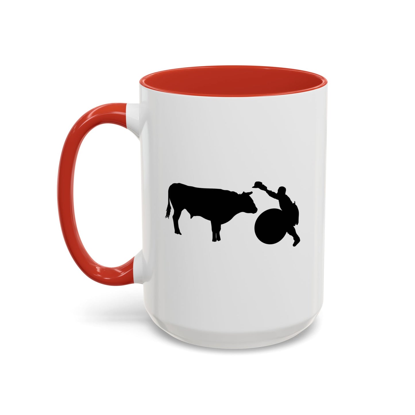 Accent Coffee Mug (11, 15oz) - Clown and Bull - Silhouette - V2