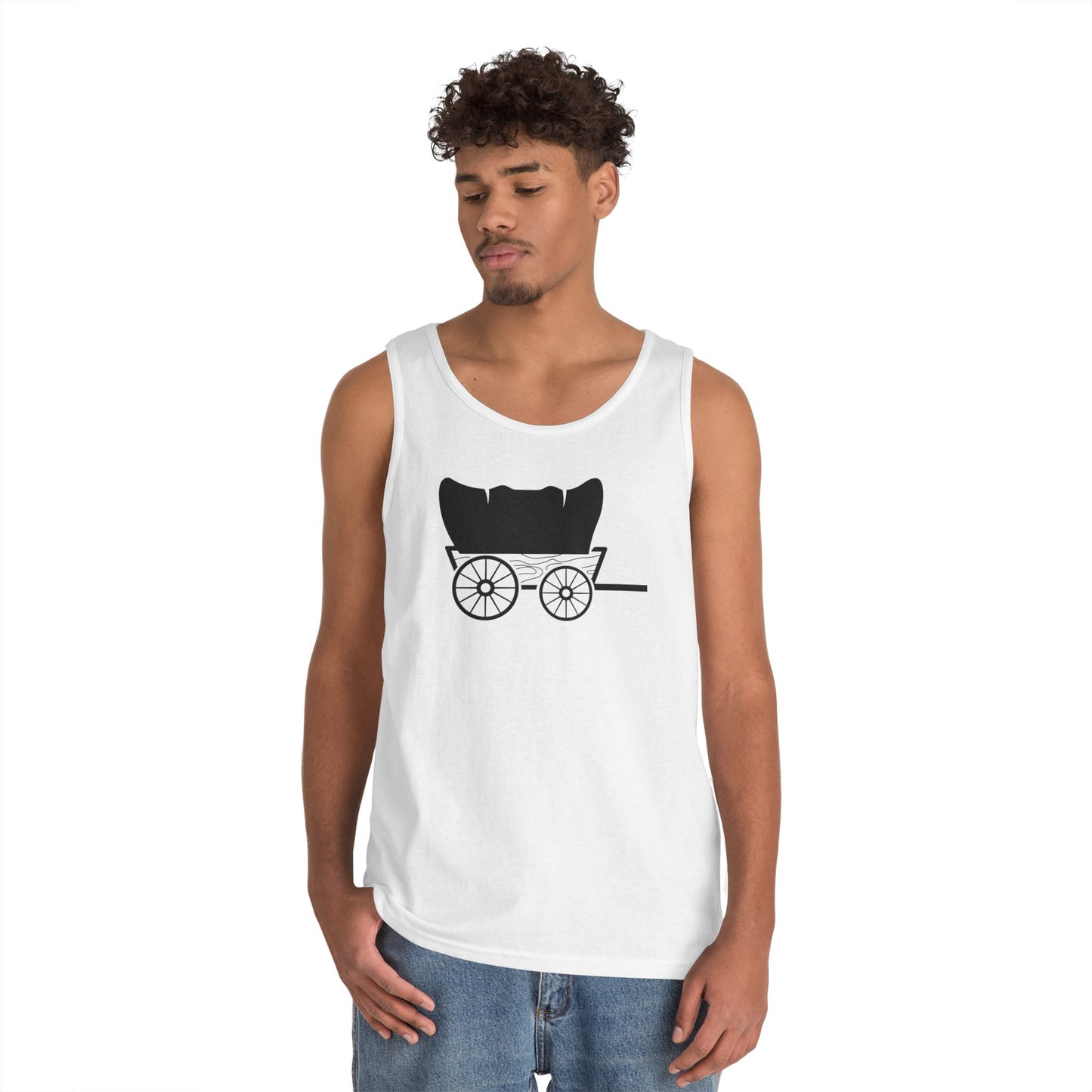 Unisex Heavy Cotton Tank Top - Covered Wagon X 300