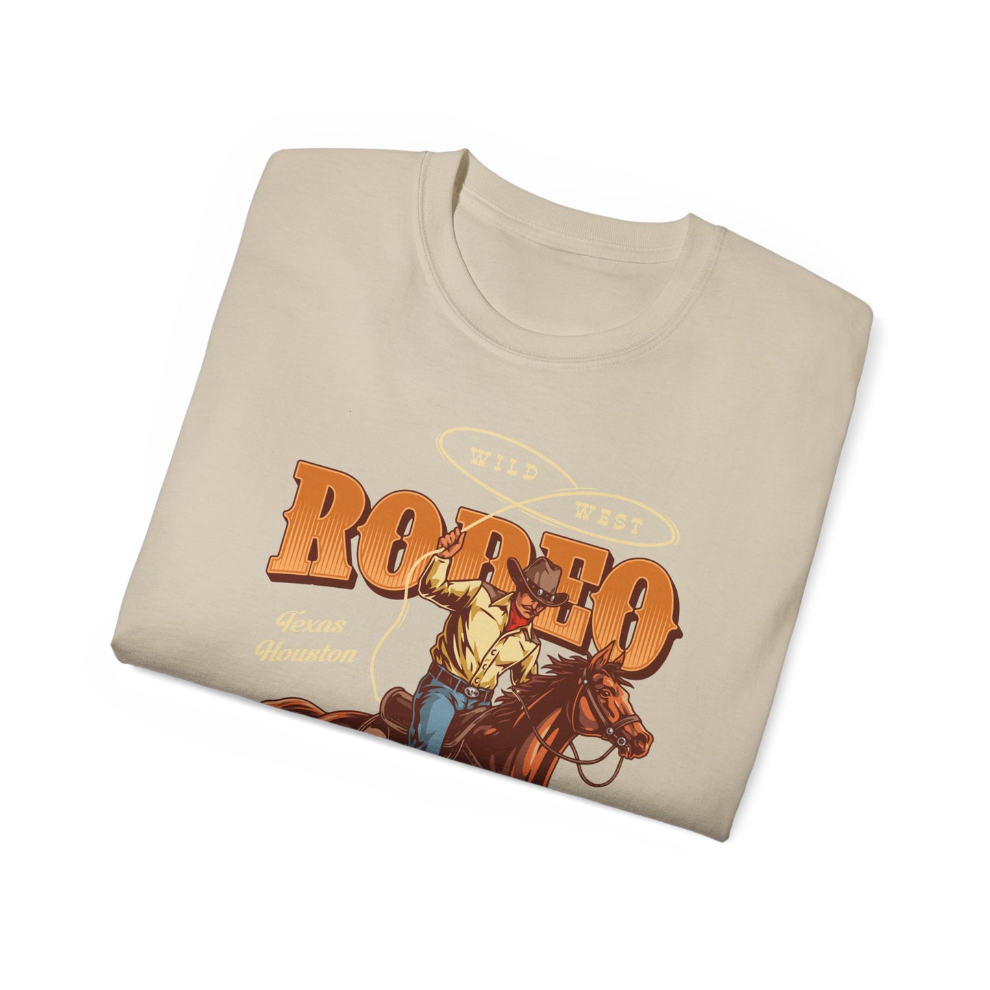 Unisex Ultra Cotton Tee - Wild West - Houston, Texas - American Rodeo Cowboy
