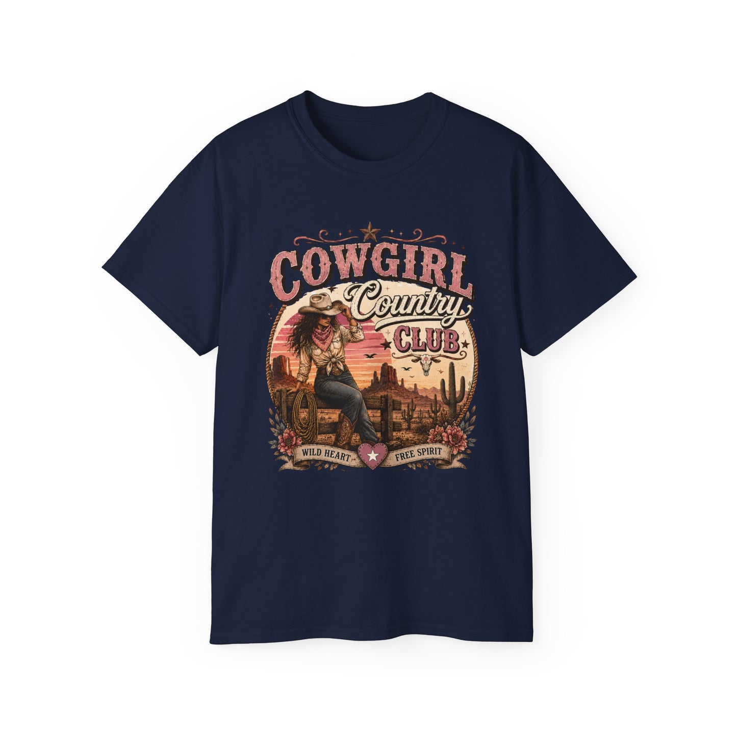 T-Shirt - Cowgirl country club emblem
