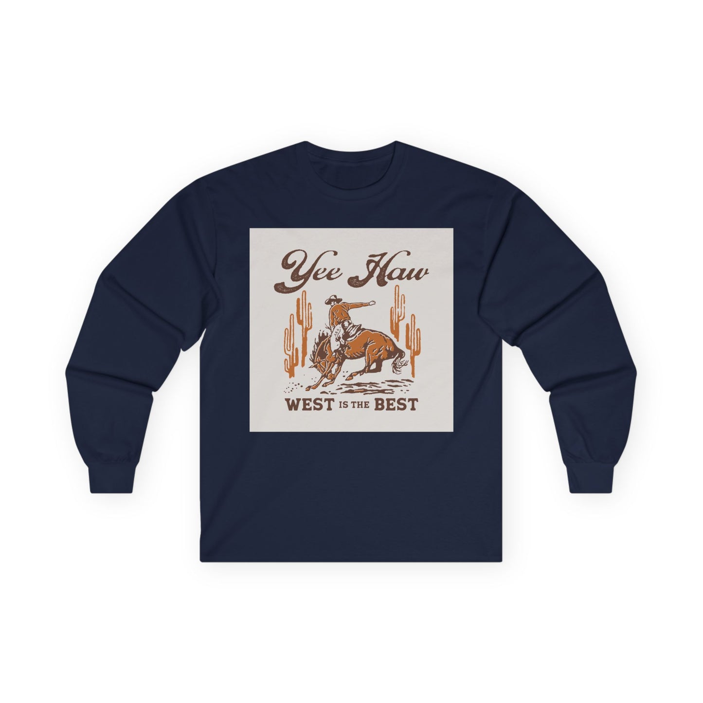 Unisex Ultra Cotton Long Sleeve Tee - Wild West Cowboy - Yee Haw