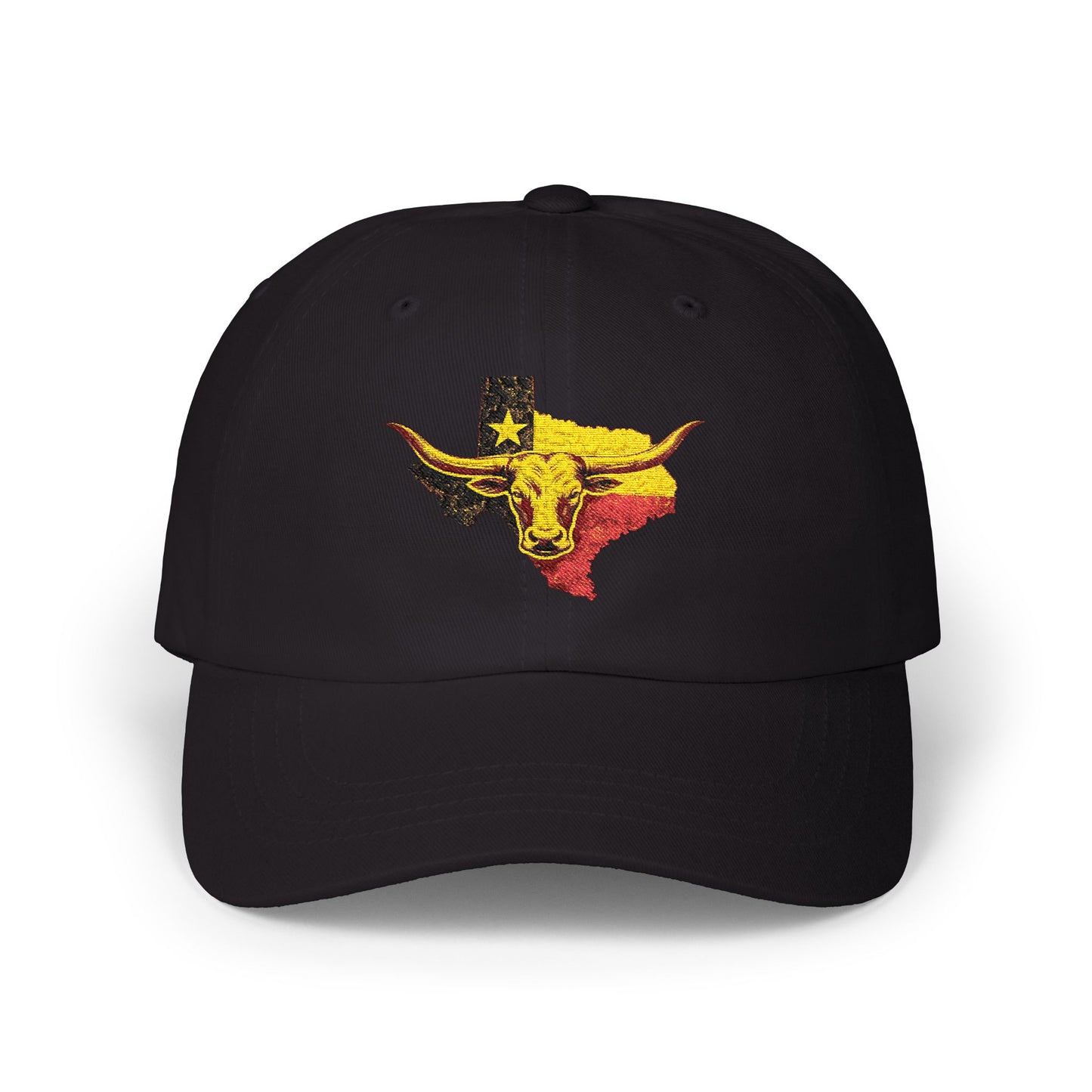 Texas Longhorn Dad Cap – Embroidered Texas Flag Steer Hat