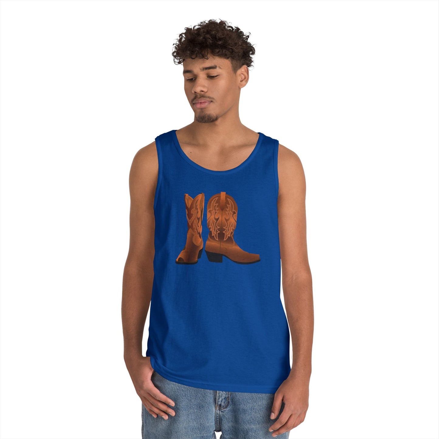 Unisex Heavy Cotton Tank Top - Rodeo - Cowboy Boots