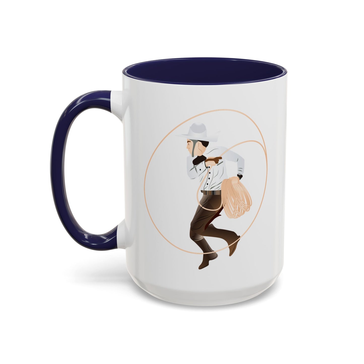Accent Coffee Mug (11, 15oz) - Rodeo - Mexican Cowboy - Lariat