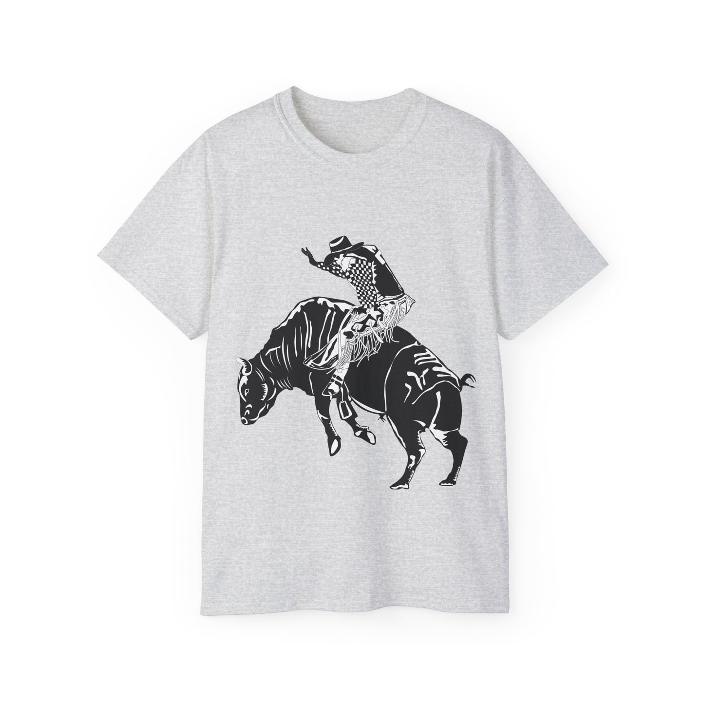 Unisex Ultra Cotton Tee - Cowboy - Bull Rider - BW