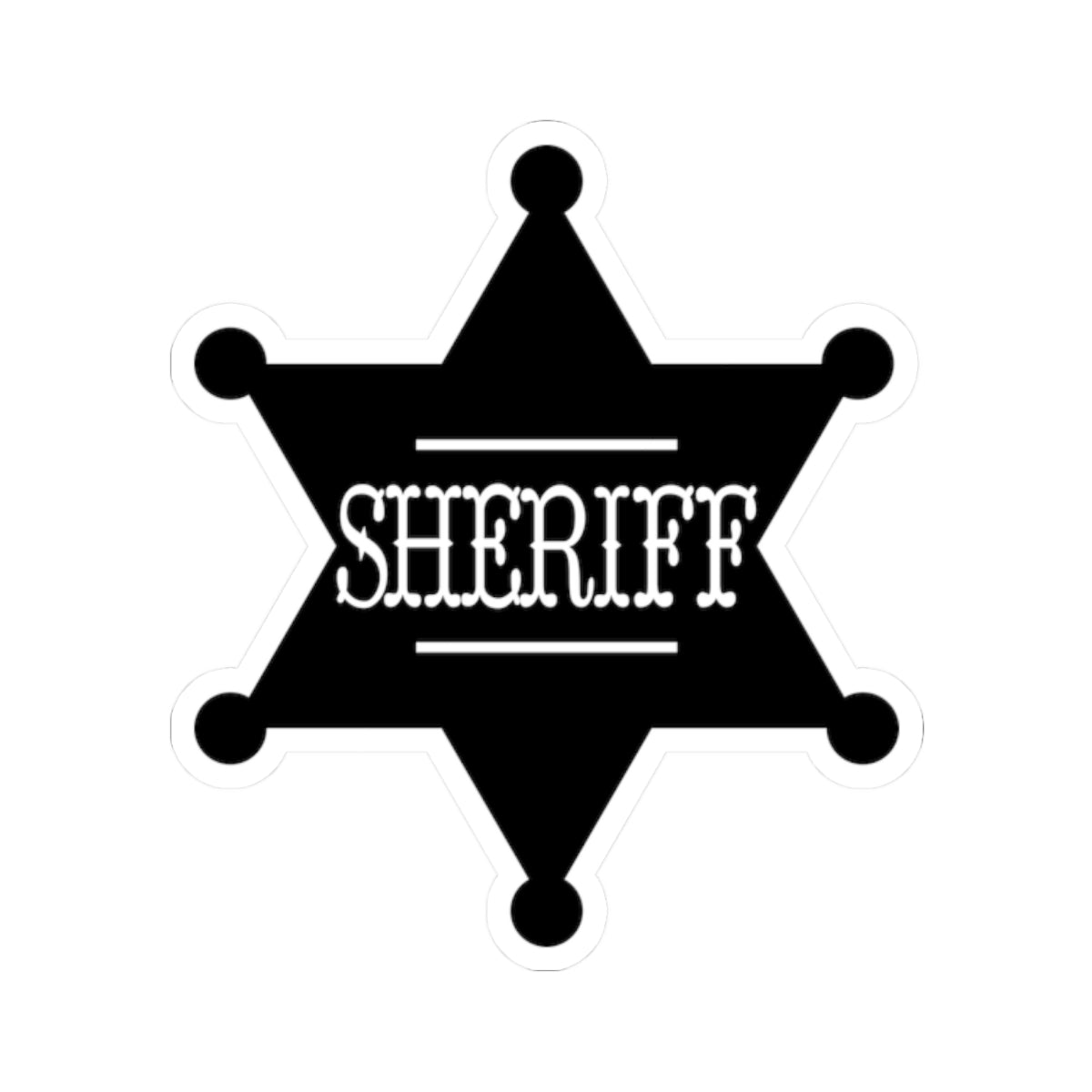 Kiss-Cut Stickers - Sheriff Badge w Txt Sheriff X 300