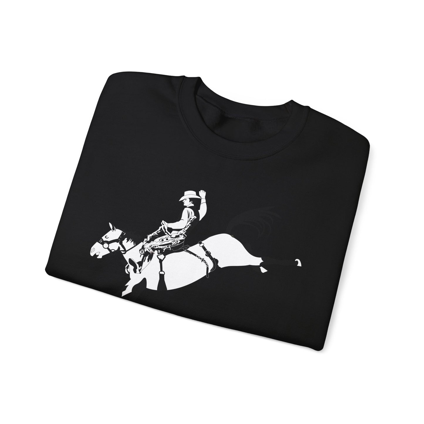 Crewneck Sweatshirt - Cowboy - Bronco Buster - BW