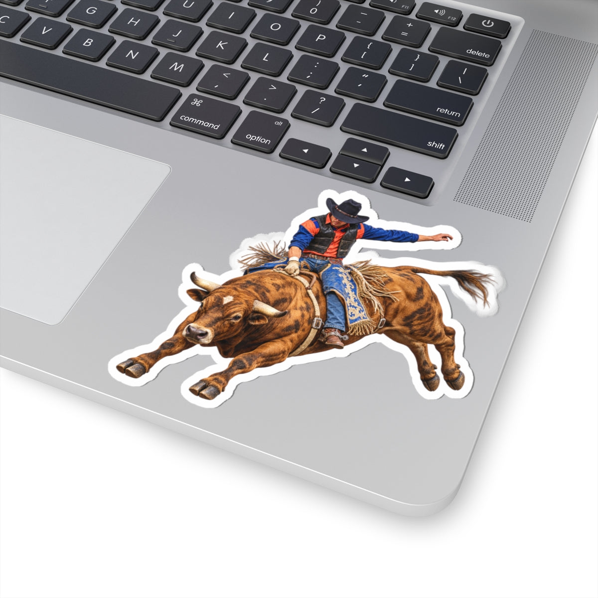 Kiss-Cut Stickers - Cowboys - Bull Rider - Oblique - without Text - 3D Transparent