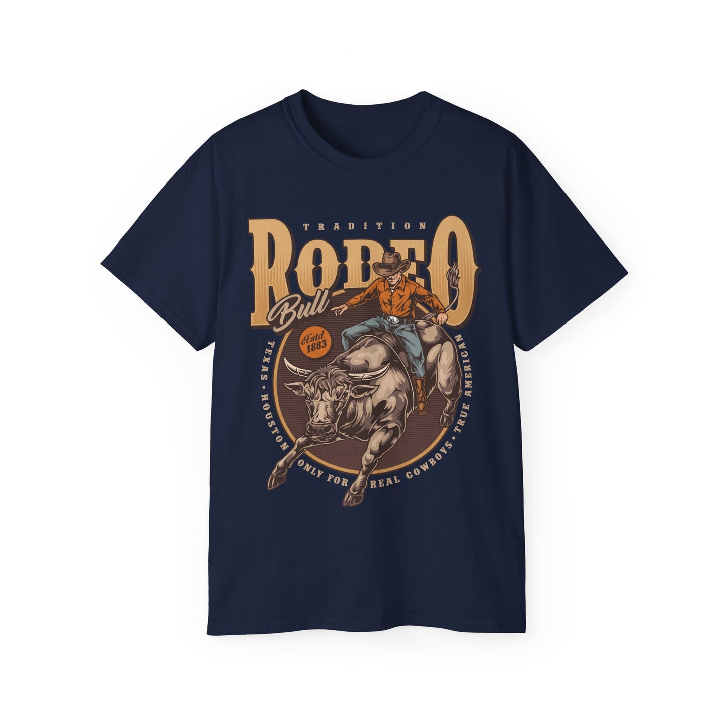 Unisex Ultra Cotton Tee - Tradition Rodeo Bull - Real Cowboys