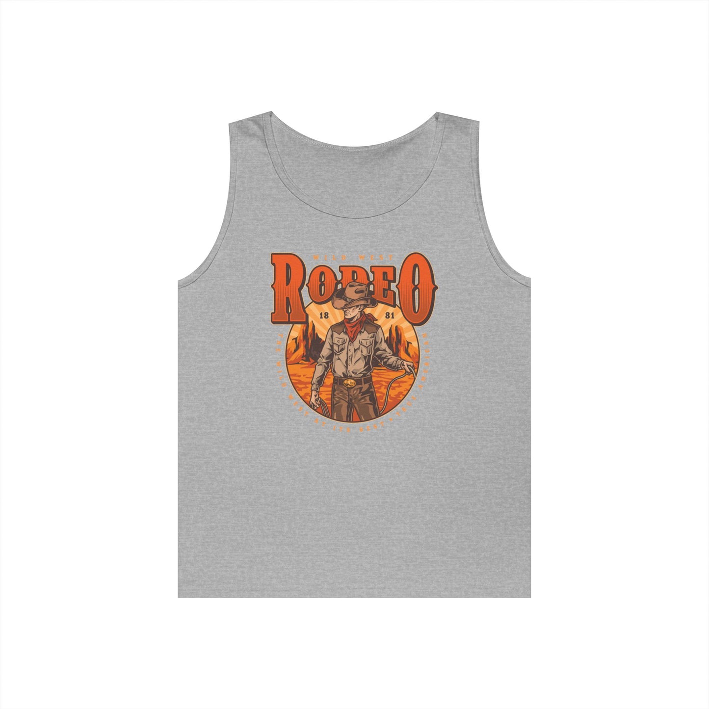 Unisex Heavy Cotton Tank Top - Wild West Rodeo - True American - The Wild West At Its Best